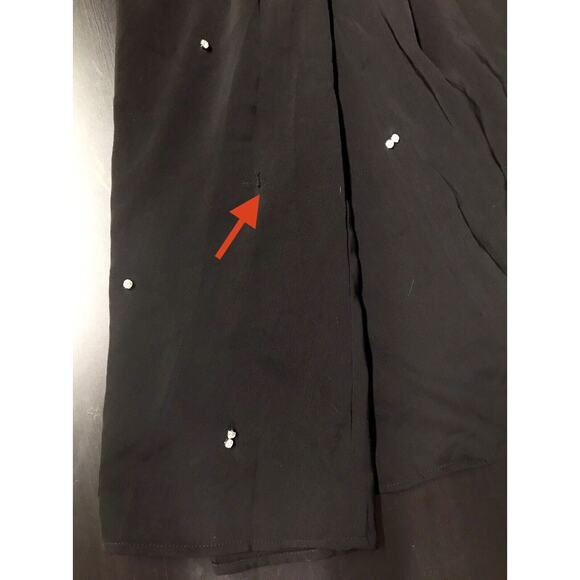 Lulu's Black Beaded Embellished Tunic Shift Dress Size XL Tie Back Belt - Picture 11 of 11